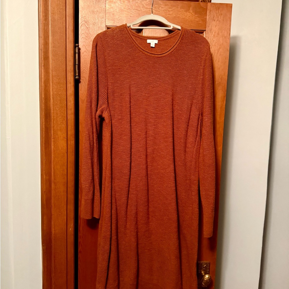 J. Jill Rust Long Sleeve Dress and Cardigan Set - Picture 2 of 8